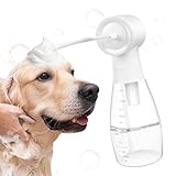 【2025年新登場】犬 シャンプー 泡立て器 ペット用 IPX7防水 USB充電式 ソープディスペンサー 自動発泡犬用ソープディスペンサ 犬 猫 お風呂用品 400mlボトル 低騒音 割合の目盛り付き シャンプー節約 日本語説明書付き ペットバスブラシ付き ペット用シャワー・バス用品 バス シャワー（ホワイト + シルバー）