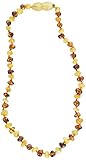 Momma Goose Baroque Teething Necklace, Cognac and Milky, Medium/12-12.5 by Momma Goose