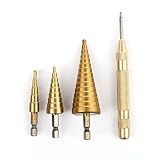 【3本セット】 スパイラル式 ステップドリル タケノコドリル オートセンターポンチ付