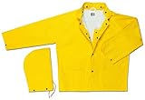 MCR Safety 600JL Commodore PVC/Non-Woven Polyester/Nylon Jacket with Detachable Drawstring Hood and 