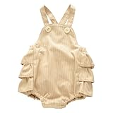 ミミプポン フリル　サロペット （70-80cm） ストライプべベージュ