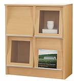 タカシン ディスプレイラック2列2段窓付き WALLDEY ウォルディー ナチュラル