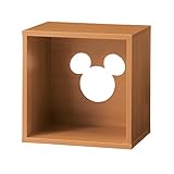 【Disney】ディズニー　キューブボックス　ミッキーマウス　ダークブラウン　オープン（浅型）