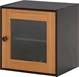 不二貿易 ウッドグラデーションボックス ガラス扉 2段 幅40cm メープル 96097