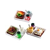 KOMBIUDA 3 セット の食べ物 ドールハウスの朝食 ドールハウス用ミニチュア食用おもちゃ 食べ物をするふりをします ミニフードのおもちゃ 演じる ミニチュア食品 用ミニフード 樹脂