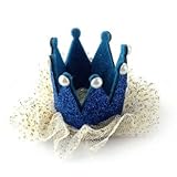 【macaroni（マカロニ）】ベビー・キッズ用　ミニ王冠クリップ　カラー４色　お誕生日、100日など記念日、寝相アートに (1　ブルーメタリック)