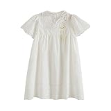 Cutelove 子供ドレス ワンピース 女の子 中空レース 可愛い 夏 半袖 赤ちゃん 素敵 おしゃれ ドレス ホワイト