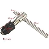 Agile-shop T-Handle Tap Wrench Chuck Type Capacity M3-M6 1/8"-1/4" Adjustable Hand Tool [並行輸入品]