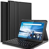 【PCATEC】NEC LAVIE Tab E PC-TE410JAW/Lenovo tab M10 専用 超薄レザーケース付き Bluetooth キーボード☆US配列☆日本語かな入力対応 (NEC LAVIE Tab E PC-TE410JAW/Lenovo tab M10, ブラック)