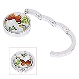 TOOGOO ( R )レディースバタフライパターンテーブル折りたたみハンドバッグ財布ハンガーフック、