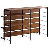 エア・リゾーム レンジ台 レンジラック キッチンラック ゴミ箱上ラック ゴミ箱収納キッチンカウンター emery(エメリー) 120cm幅 背面収納ありタイプ ライトブラウン×ブラック