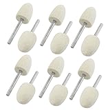 uxcell 軸付砥石 フェルトバフ 研削用ドリルビット　研磨ビット　シャンク3mm　フェルトバフズテーパー　12mm　12個