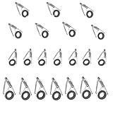 YFFSFDC トップガイド ロッドガイドステレンス 釣り竿穂先 交換 修理キットパイプサイズ 0.9mm、1.2mm、1.4mm 21個セット