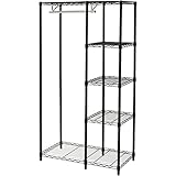山善(YAMAZEN) システムワードローブ クローゼット収納 幅91 棚4段 ブラック SWS-17095J(BK)