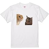 ノーブランド品猫ミームTシャツ説教猫&説教される猫おもしろtシャツネタ猫ネコねこちぴちぴちゃぱちゃぱSNSプレゼントかわいいウケ狙い雑貨ギフト面白XL,ホワイト-前面プリント