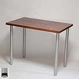 カウンターテーブル 幅100×奥行き65×高さ80cm オーク突板 ブラウン(シルバー脚)アジャスター付