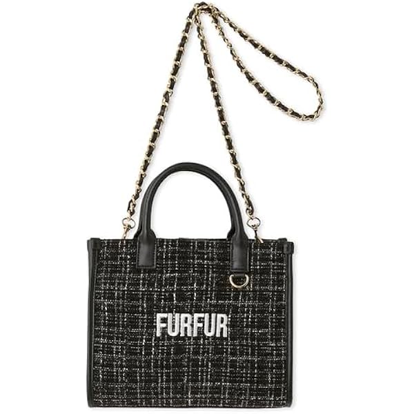 Amazon | [ファーファー] ツイードロゴトートバッグ RWGB251514