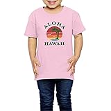 Ariesシャツ 2歳～６歳子どもＴシャツALOHA HAWAII ア?ロ?ハ ハ?ワ?イが好き? キッズ服 Pink 5-6 Toddler