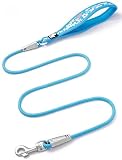 cocomall 2025最新犬 犬用リード 小型、中型、大型犬用 ロングリード ペット用品 ネオプレンハンドル 柔らかい 痛くない 手に優しい通気性 (マリブブルー, S)