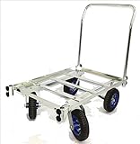 ALUMIS アルミ製四輪ハウスキャリー コンテナ2個積み ソフトウレタンノーパンクタイヤ