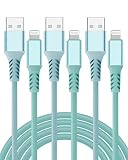 ProZero iPhone 充電ケーブル MFi認証 ライトニングケーブル 2.4A急速充電 シリコン製 柔らかい 断線防止 (グリーン, 0.5Ｍ+1Ｍ+1Ｍ)