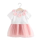 Pojour 夏 1-6歳キッズドレス 子供かわいいチュールワンピース キャミソール+ジャケット 花 綿 2セット ピンク(100cm)