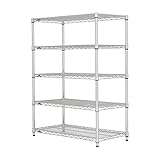 ドウシシャ メタルラック本体 クロームメッキ 幅61×奥行35.5×高さ151.3cm （耐荷重250kg） 5段 ＋延長2本（+31cm） SR60350000120EENW-5