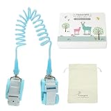 ハーネス 子供 マモレッティ【パステルカラーでかわいいロゴ入り】【ふわふわバンド＆回転リードで快適】 迷子防止 リード (スカイブルー)