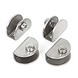 uxcell　クリップ ガラスクランプ　クランプクリップ　セミサークルデザイン　ステンレススチール　7mm-10mmガラス用　4個　25mm