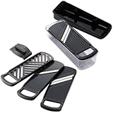 下村企販 [スゴ切れ] 4種の下ごしらえができる スライサーセット 【日本製】 時短調理 コンパクト収納 スライス/千切り/ツマ切り/おろし 安全ホルダー付き 専用ケース 野菜調理器 下ごしらえ ブラック 燕三条 43881