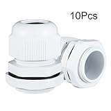 uxcell ケーブルグランド ナイロン製ホワイト PG16 TRS 10mm-14mmワイヤ径 10個入り