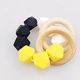 Mamimami Home ママ授乳用ブレスレット 赤ちゃんの噛むおもちゃ　ガラガラ　木製ラトル　シリコーンビーズ　食品グレード