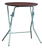 スタンドタッチテーブル サイズ:W63.5×D60×H70cm ダークブラウン/シルバー