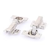 uxcell　キャビネット隠蔽ヒンジ　インセット隠蔽ヒンジ　2個入り　シルバートーン　ステンレス鋼　100x62x37mm