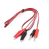 uxcell プローブケーブル マルチメータ ワニ口クリップ バナナプラグ コード 4mm 1M