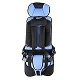 赤 青 緑 3色から選べる 携帯 チャイルド ジュニアシート 7ケ月～6歳対象 人気 の 軽量 500g サイズ で 持ち運び に 便利 レンタカー などの おでかけに大活躍 (青)