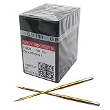 GROZ-BECKERT針はCKPSMS透明プラスチックケースに入っている-100本のGROZ-BECKERT DBXK 5 SAN 1 GEBEDURチタンコーティング工業刺繍機針 (サイズ65/9)