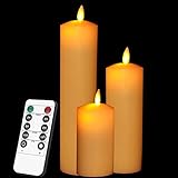 Smtyle LEDキャンドルライト 3点セット セクシー デザイン フレームレス 安心安全 多様機能リモコン付き 電池式 アイボリー