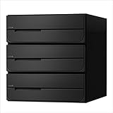ナスタ　KS-MB5102PU-3　集合住宅用ポスト　前入後出タイプ　戸数3　KS-MB5102PU-3-BK　屋内用 ブラック　※受注生産色　錠前をお選びください