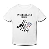 星 ２～６歳子供 男女兼用 半袖 ティー Tシャツ 武器 戦争 軍事 国家 White 5-6 Toddler