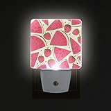 Alaza LED Night Light withスマートDusk to Dawnセンサー、ピンクスイカスライスプラグin Night Light Great Forベッドルームバスルーム、廊下、階