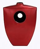 Deco 79 Ceramic Triangle Lacquer Vase, 18 by 13-Inch, Red [並行輸入品]
