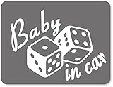 imoninn BABY in car ステッカー　【マグネットタイプ】　No.30　ダイス　（シルバーメタリック）