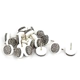 uxcell　アジャスター　釘込み式　家具脚プロテクター　プラスチック　フェルト　金属　20mmx26mm　木製家具用　20個入り