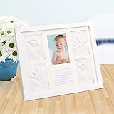 ソリッドウッドカバーフォトフレーム手描き泥セット赤ちゃんのギフトの手と足の金型手と足のインクパッド (サイズ : B)