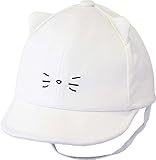 (リトルグリンバディ) LITTLE GRIN BUDDY ベビー ねこ耳 キャップ (ホワイト, 48cm)