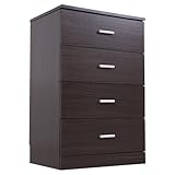 チェスト タンス 箪笥 収納 洋服収納 木製 スライドレール 4段 幅59 奥行42 スリム ダークブラウン