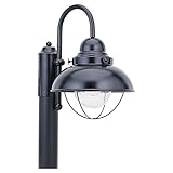 Sea Gull Lighting 8269-12 Outdoor One-Light Post Lantern, Black Finish [並行輸入品]