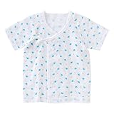 (チャックル) chuckle ベビープリントガーゼ短肌着【1枚売り】 サックス 50-60cm P6739-00-30