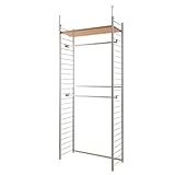 突っ張り壁面間仕切りワードローブ幅90cm　背板無しタイプ　ナチュラル色　NJ-0189